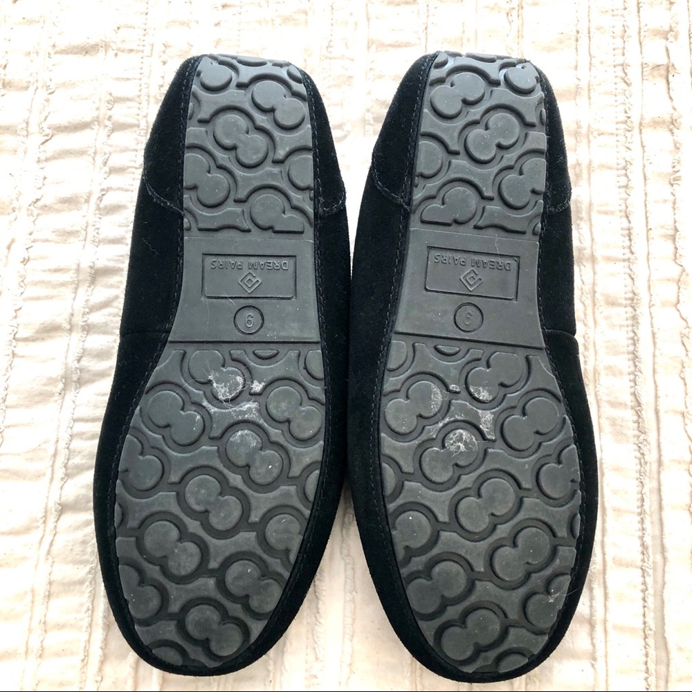 Leather Suede Fuzzy Slippers Faux Fur Moccasins Size 9 - Picture 6 of 7